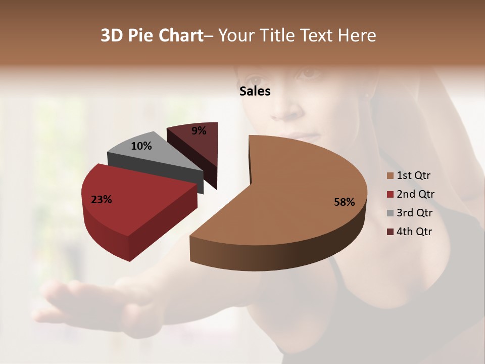 A Woman In A Black Bra Top Doing Yoga PowerPoint Template