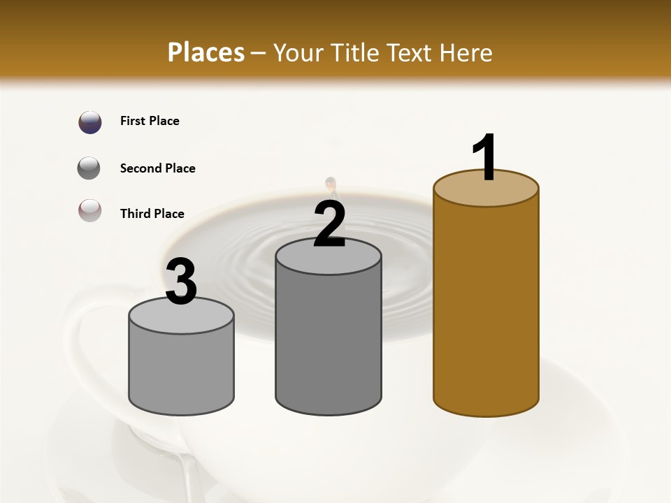 A Cup Of Black Coffee Full To The Brim With Drops Splashing On The Surface Threatening To Spill Over. PowerPoint Template