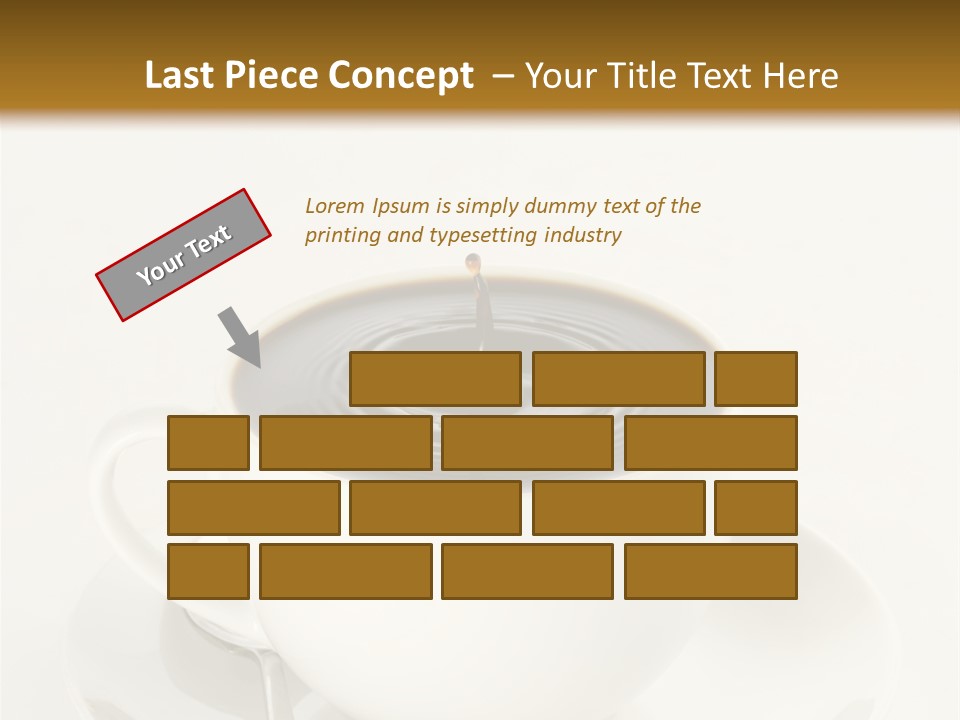 A Cup Of Black Coffee Full To The Brim With Drops Splashing On The Surface Threatening To Spill Over. PowerPoint Template