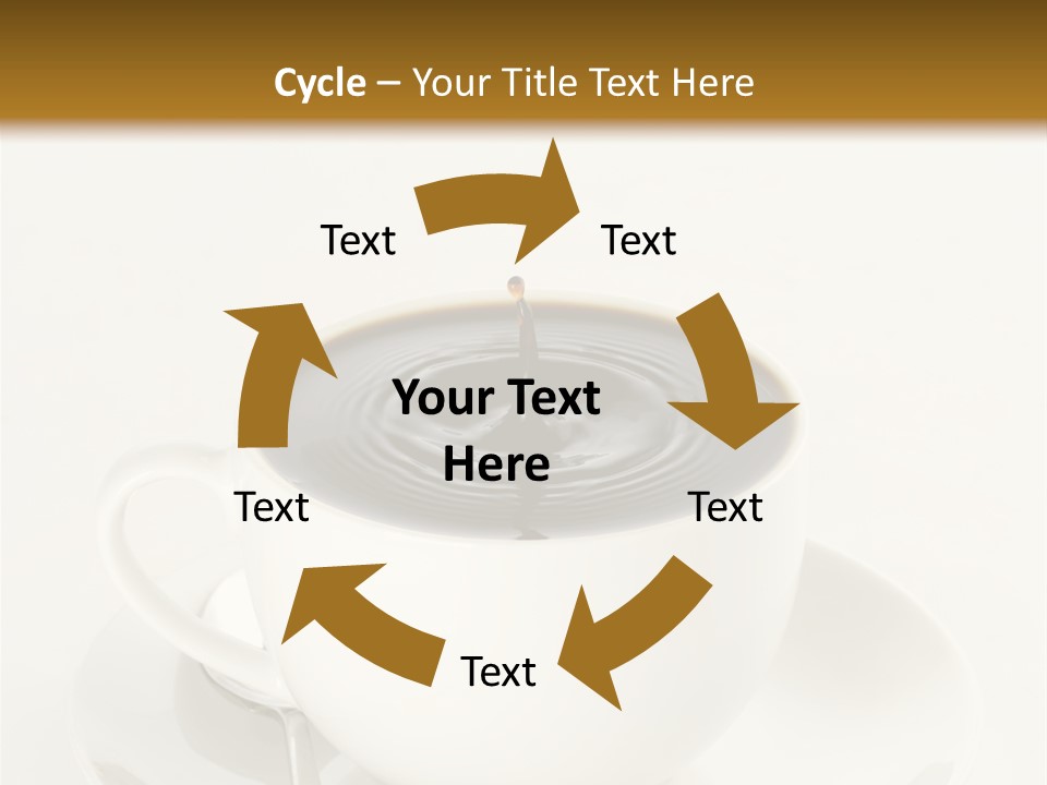 A Cup Of Black Coffee Full To The Brim With Drops Splashing On The Surface Threatening To Spill Over. PowerPoint Template