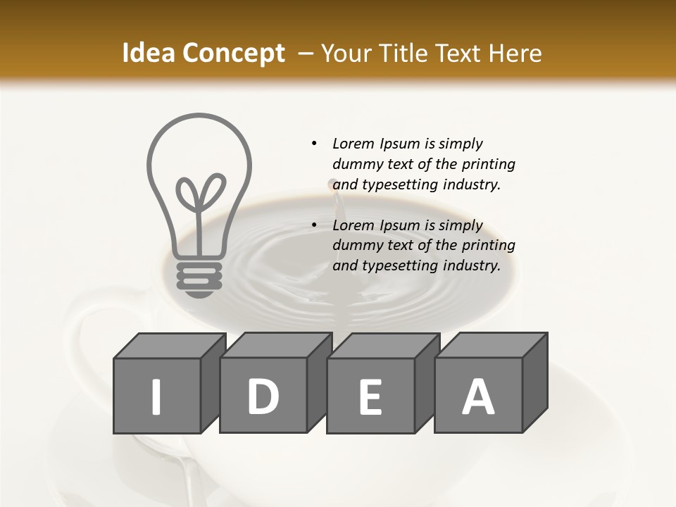 A Cup Of Black Coffee Full To The Brim With Drops Splashing On The Surface Threatening To Spill Over. PowerPoint Template