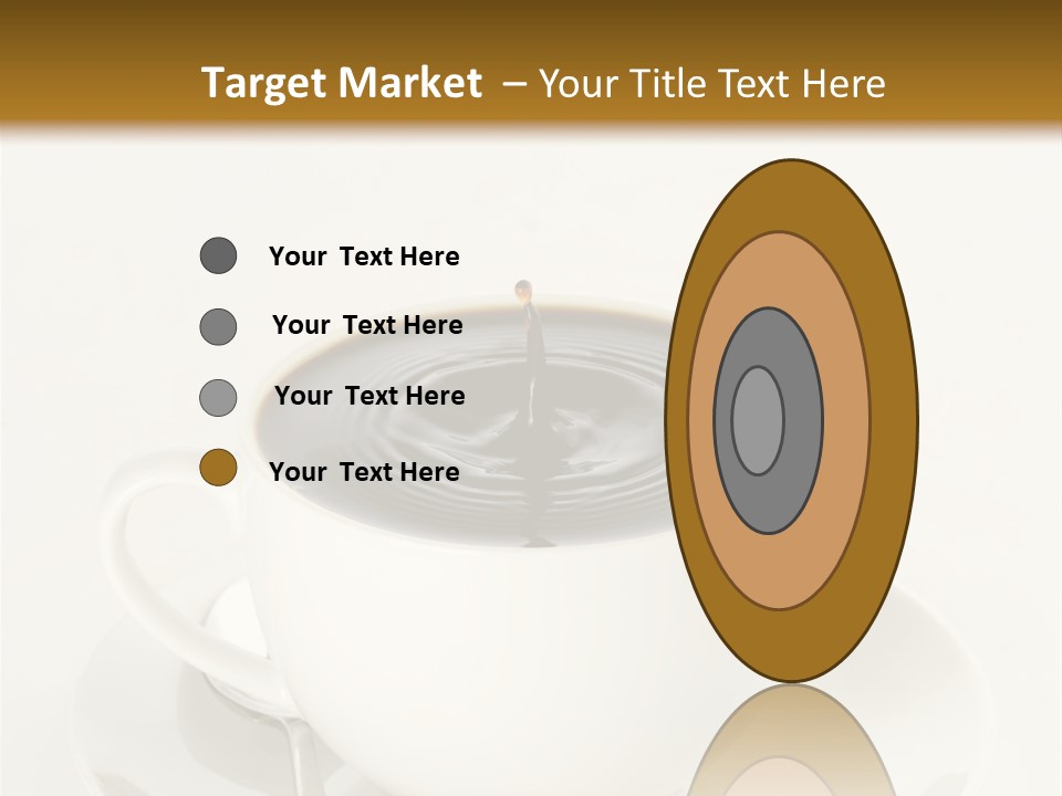 A Cup Of Black Coffee Full To The Brim With Drops Splashing On The Surface Threatening To Spill Over. PowerPoint Template