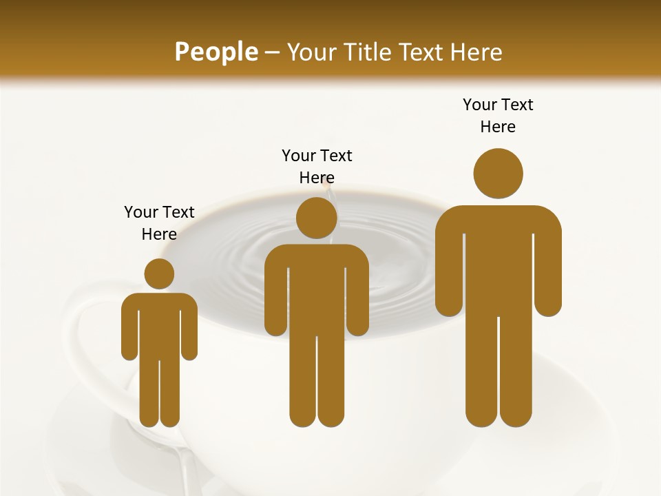 A Cup Of Black Coffee Full To The Brim With Drops Splashing On The Surface Threatening To Spill Over. PowerPoint Template