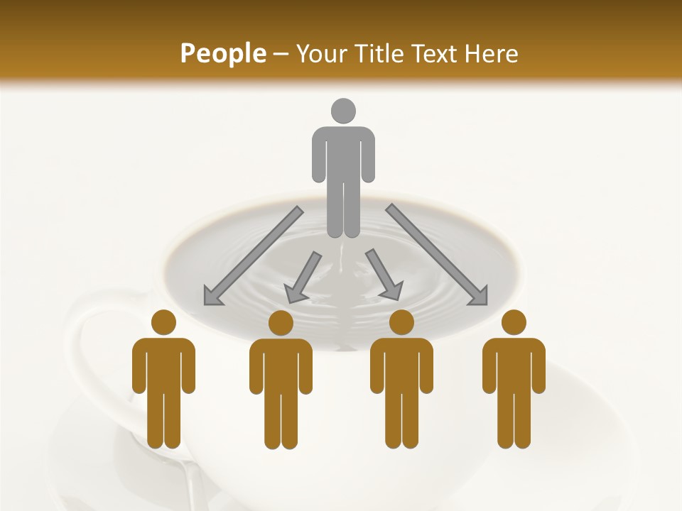 A Cup Of Black Coffee Full To The Brim With Drops Splashing On The Surface Threatening To Spill Over. PowerPoint Template