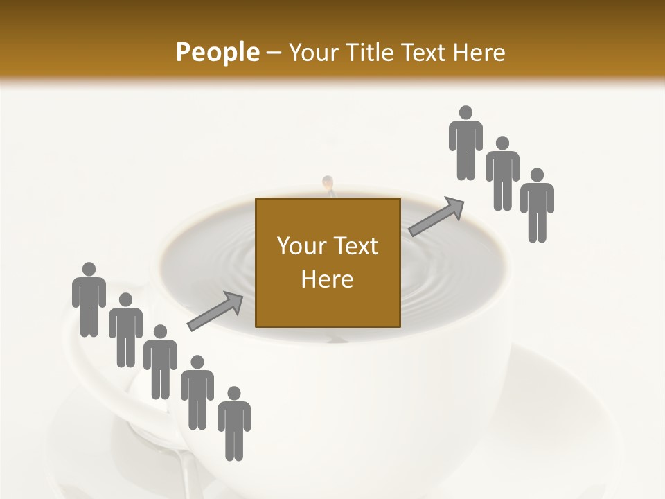 A Cup Of Black Coffee Full To The Brim With Drops Splashing On The Surface Threatening To Spill Over. PowerPoint Template