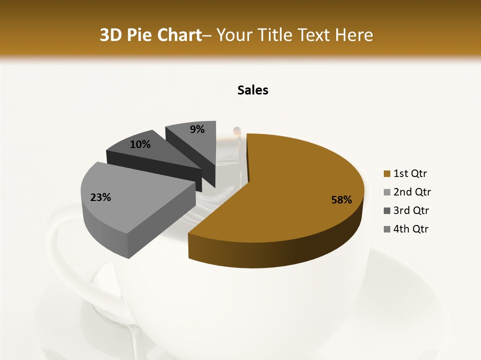 A Cup Of Black Coffee Full To The Brim With Drops Splashing On The Surface Threatening To Spill Over. PowerPoint Template