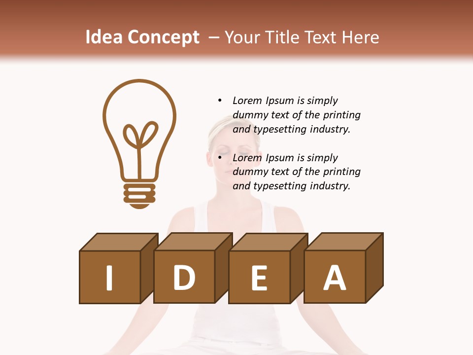 Young Woman Doing Yoga Exercise PowerPoint Template