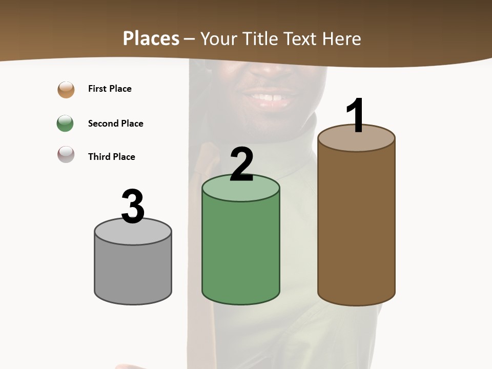 African American Businessman Holding Blank Sign Isolated On A White Background PowerPoint Template