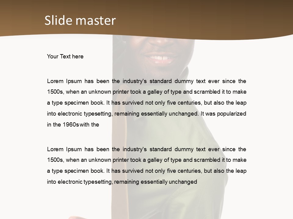 African American Businessman Holding Blank Sign Isolated On A White Background PowerPoint Template