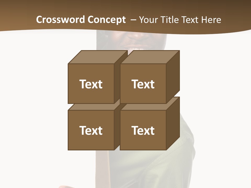 African American Businessman Holding Blank Sign Isolated On A White Background PowerPoint Template