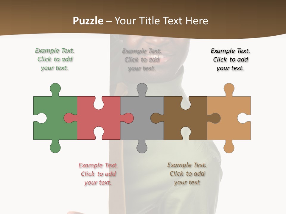 African American Businessman Holding Blank Sign Isolated On A White Background PowerPoint Template