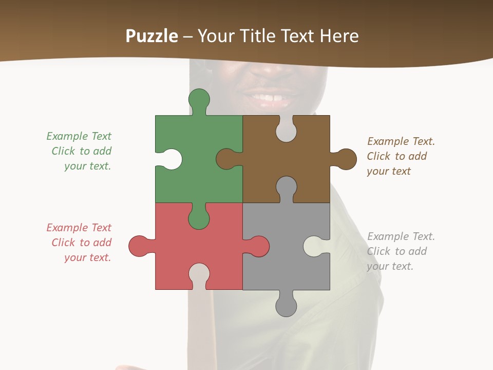 African American Businessman Holding Blank Sign Isolated On A White Background PowerPoint Template