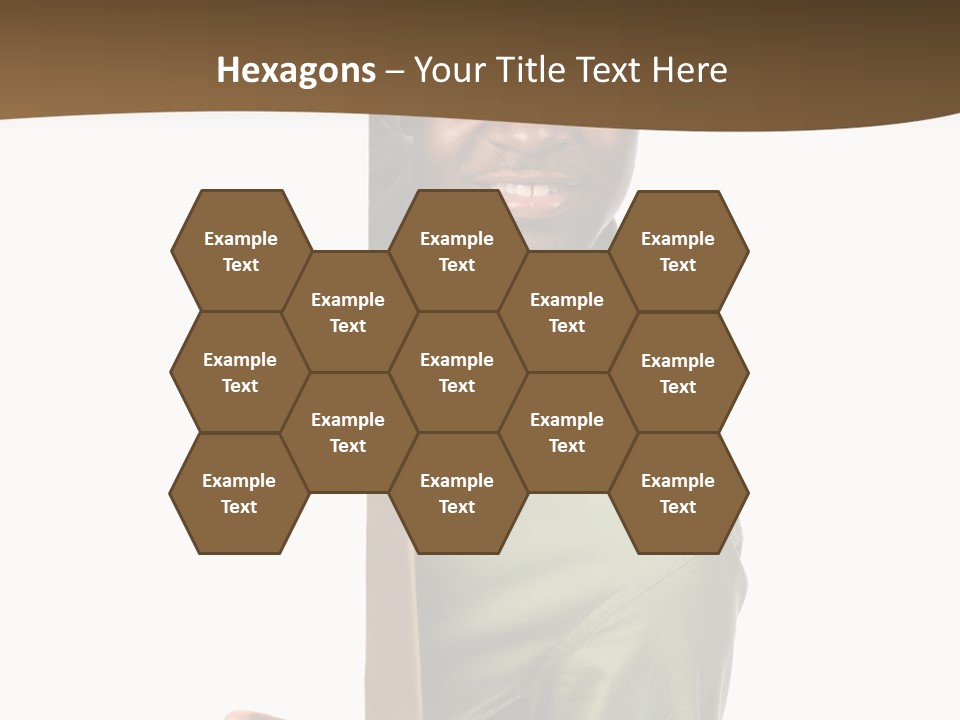 African American Businessman Holding Blank Sign Isolated On A White Background PowerPoint Template