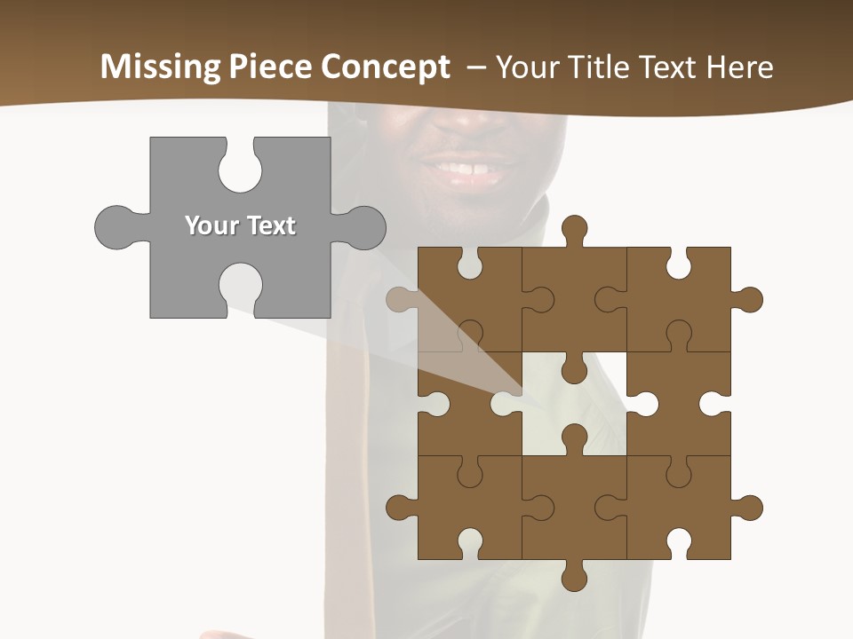 African American Businessman Holding Blank Sign Isolated On A White Background PowerPoint Template