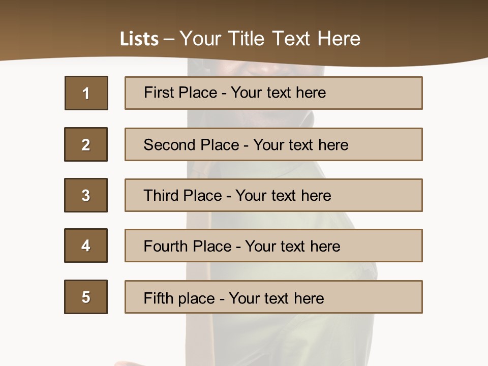 African American Businessman Holding Blank Sign Isolated On A White Background PowerPoint Template