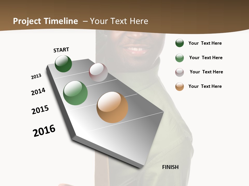 African American Businessman Holding Blank Sign Isolated On A White Background PowerPoint Template