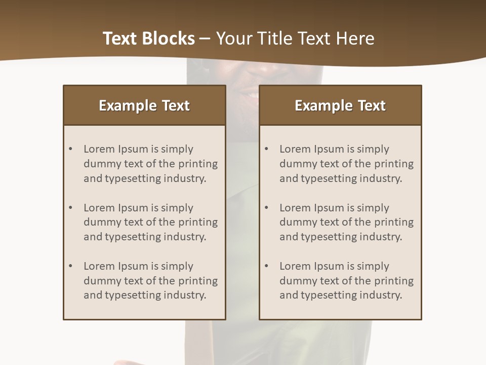 African American Businessman Holding Blank Sign Isolated On A White Background PowerPoint Template