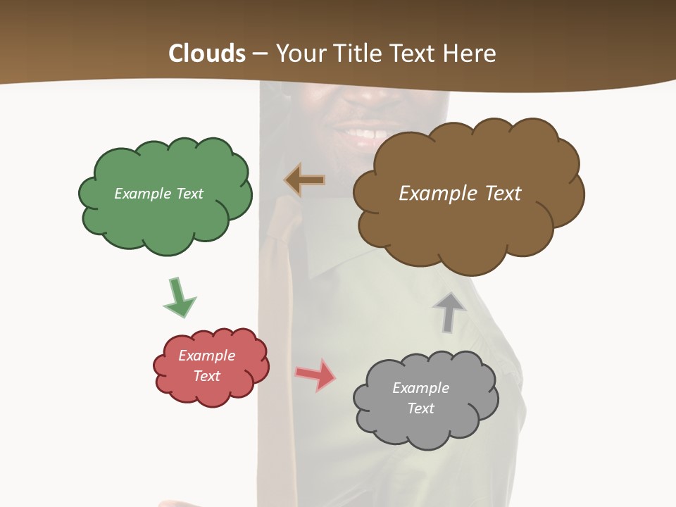 African American Businessman Holding Blank Sign Isolated On A White Background PowerPoint Template