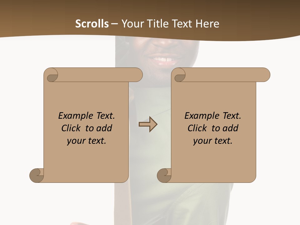 African American Businessman Holding Blank Sign Isolated On A White Background PowerPoint Template