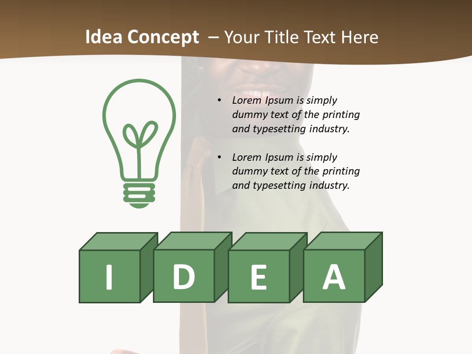 African American Businessman Holding Blank Sign Isolated On A White Background PowerPoint Template