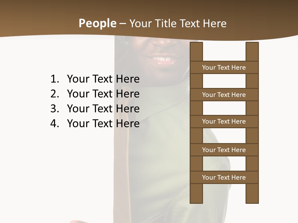 African American Businessman Holding Blank Sign Isolated On A White Background PowerPoint Template