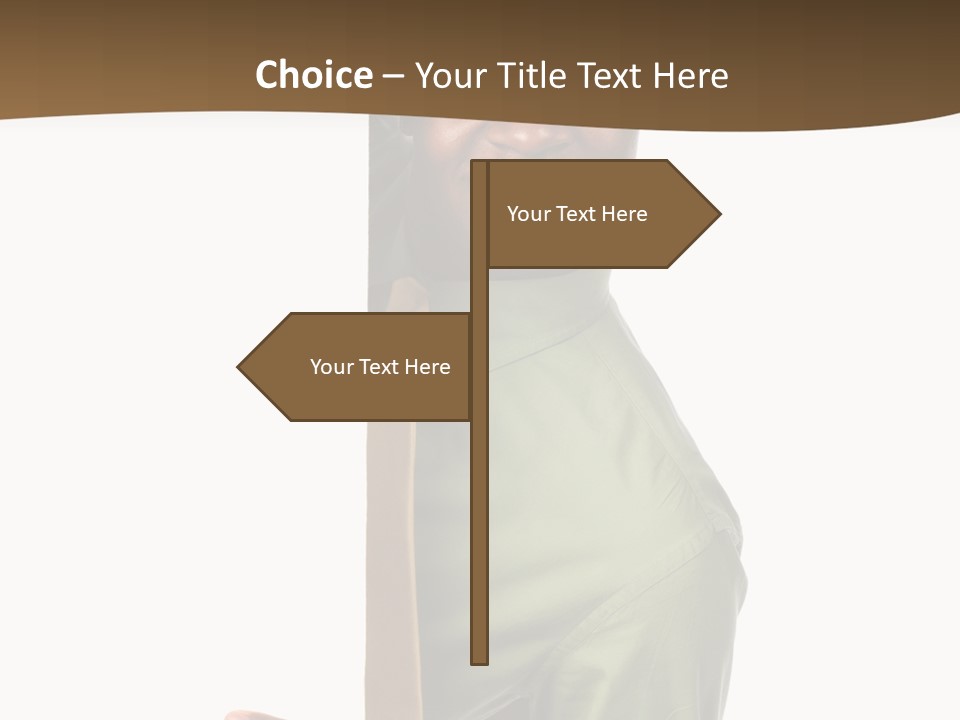 African American Businessman Holding Blank Sign Isolated On A White Background PowerPoint Template