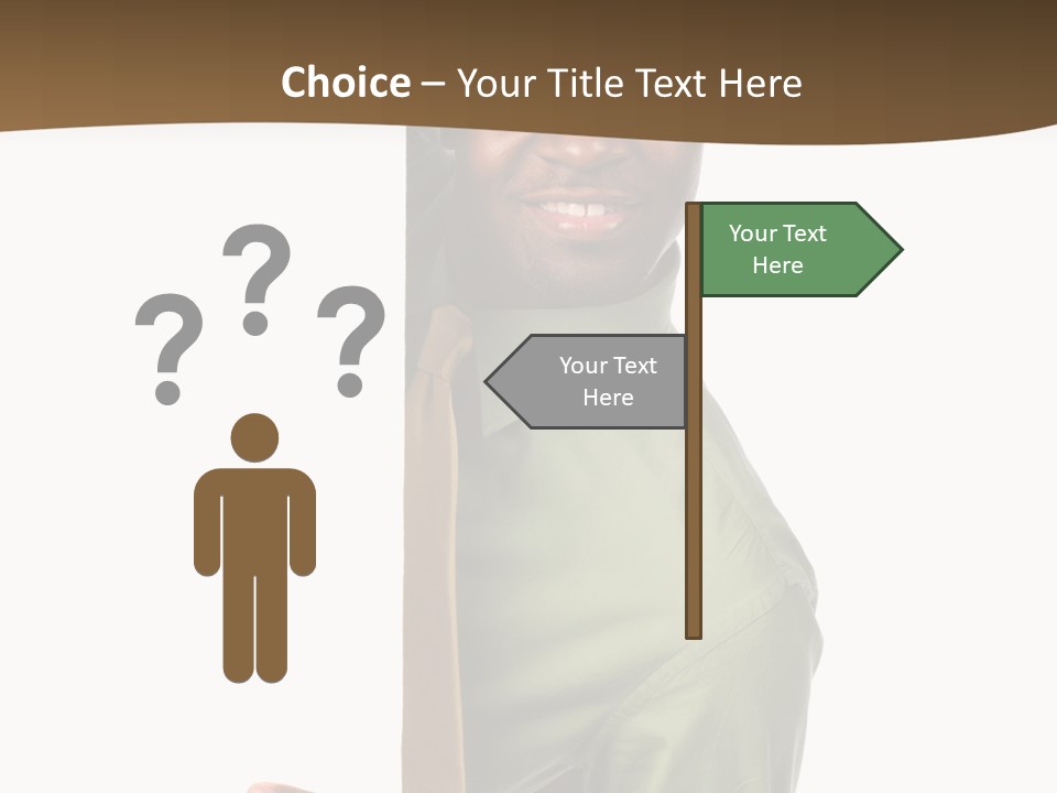 African American Businessman Holding Blank Sign Isolated On A White Background PowerPoint Template