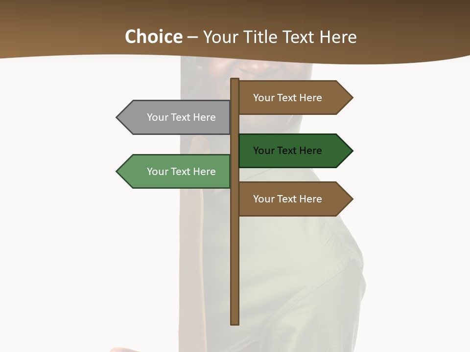 African American Businessman Holding Blank Sign Isolated On A White Background PowerPoint Template