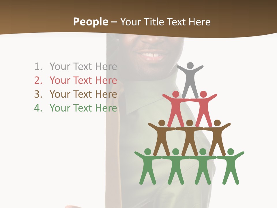 African American Businessman Holding Blank Sign Isolated On A White Background PowerPoint Template