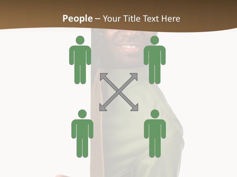 African American Businessman Holding Blank Sign Isolated On A White Background PowerPoint Template