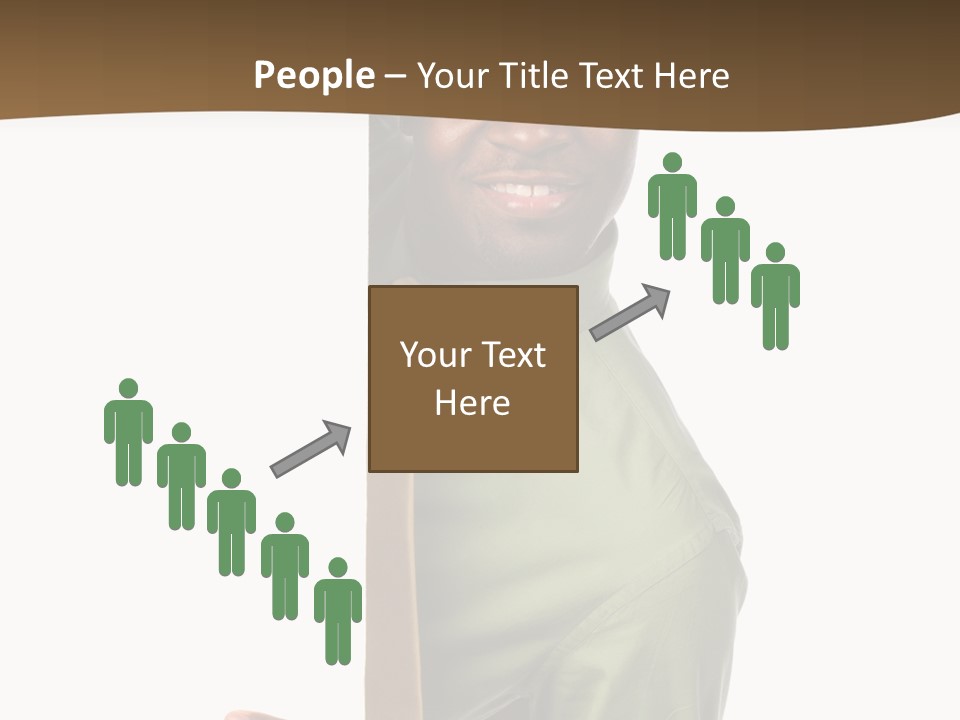 African American Businessman Holding Blank Sign Isolated On A White Background PowerPoint Template