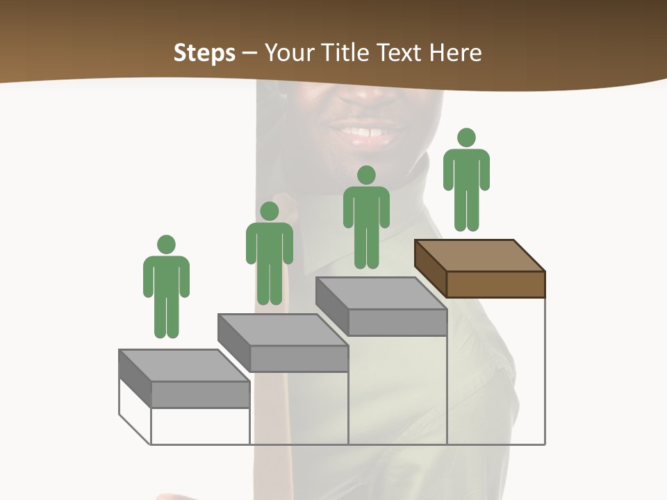 African American Businessman Holding Blank Sign Isolated On A White Background PowerPoint Template