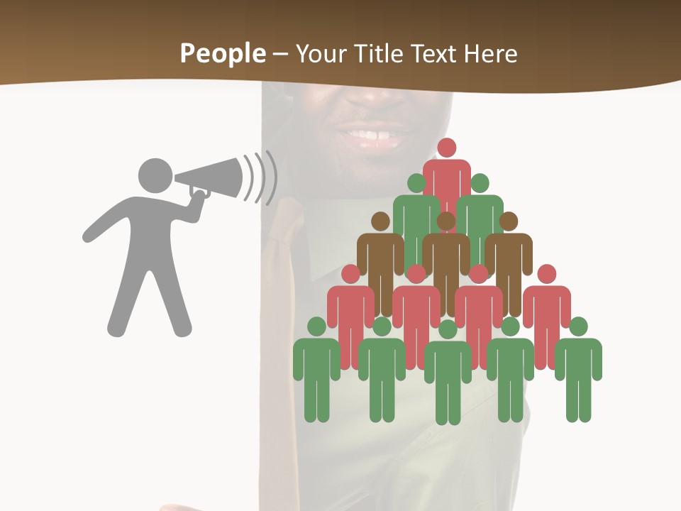 African American Businessman Holding Blank Sign Isolated On A White Background PowerPoint Template