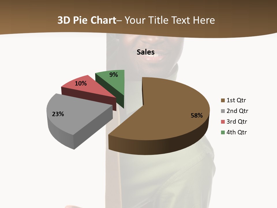 African American Businessman Holding Blank Sign Isolated On A White Background PowerPoint Template