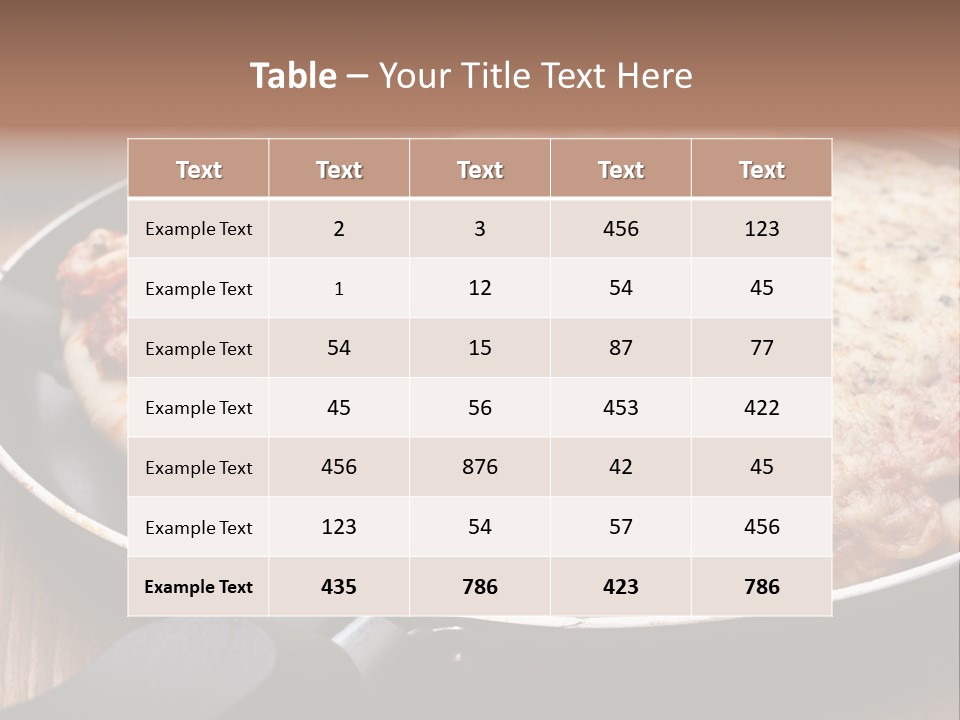 Pizza Margarita In A Frying Pan PowerPoint Template