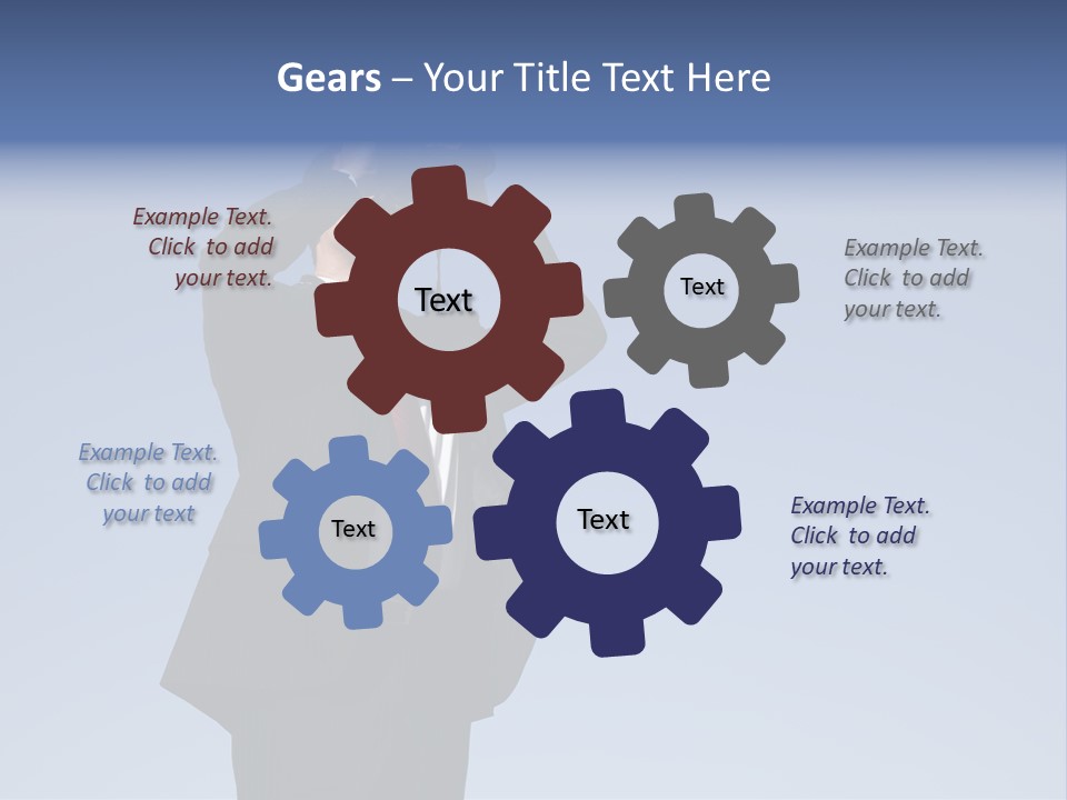 Businessman Looking Through Binoculars With A Blue Sky As Background PowerPoint Template