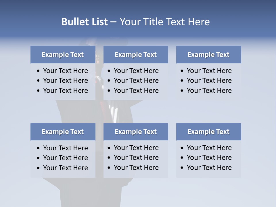 Businessman Looking Through Binoculars With A Blue Sky As Background PowerPoint Template