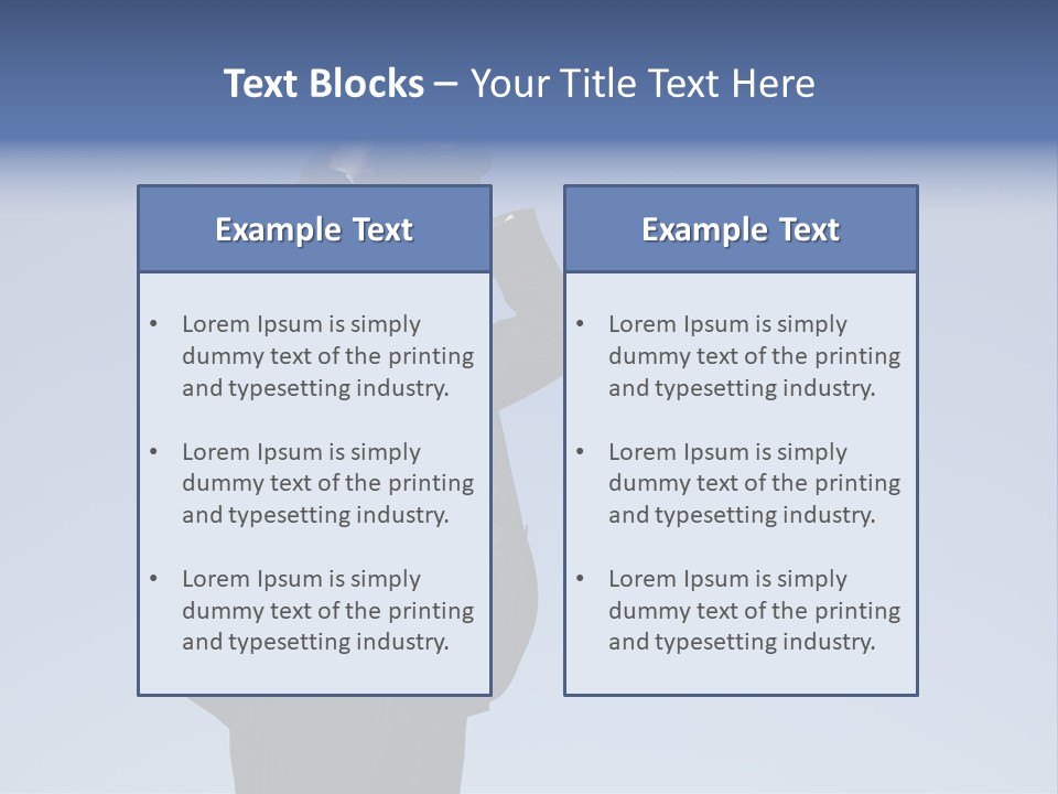Businessman Looking Through Binoculars With A Blue Sky As Background PowerPoint Template