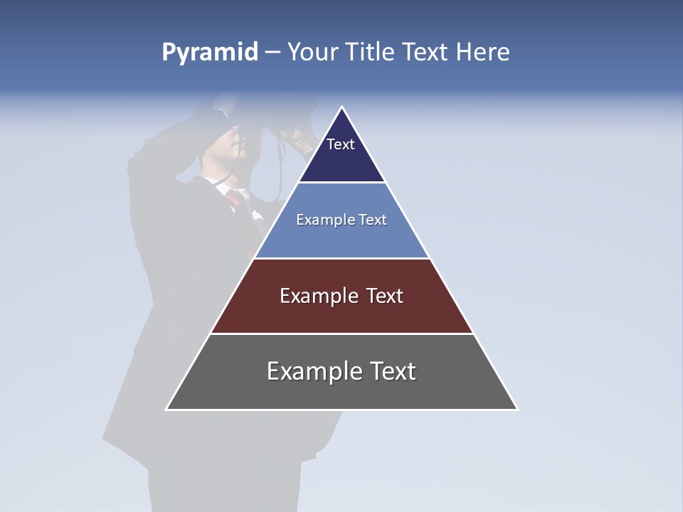 Businessman Looking Through Binoculars With A Blue Sky As Background PowerPoint Template
