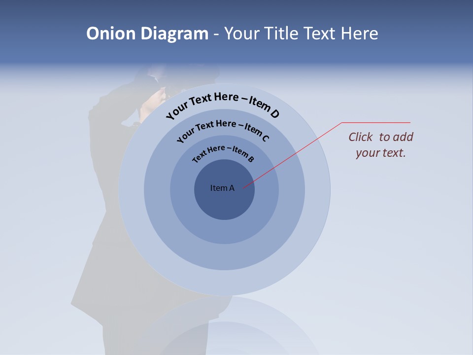 Businessman Looking Through Binoculars With A Blue Sky As Background PowerPoint Template