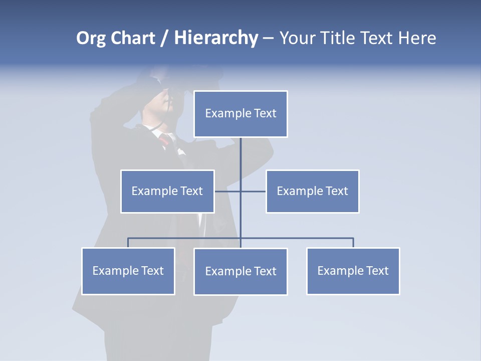 Businessman Looking Through Binoculars With A Blue Sky As Background PowerPoint Template