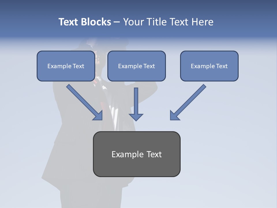 Businessman Looking Through Binoculars With A Blue Sky As Background PowerPoint Template