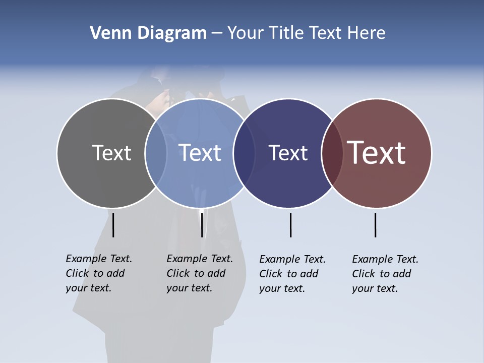 Businessman Looking Through Binoculars With A Blue Sky As Background PowerPoint Template