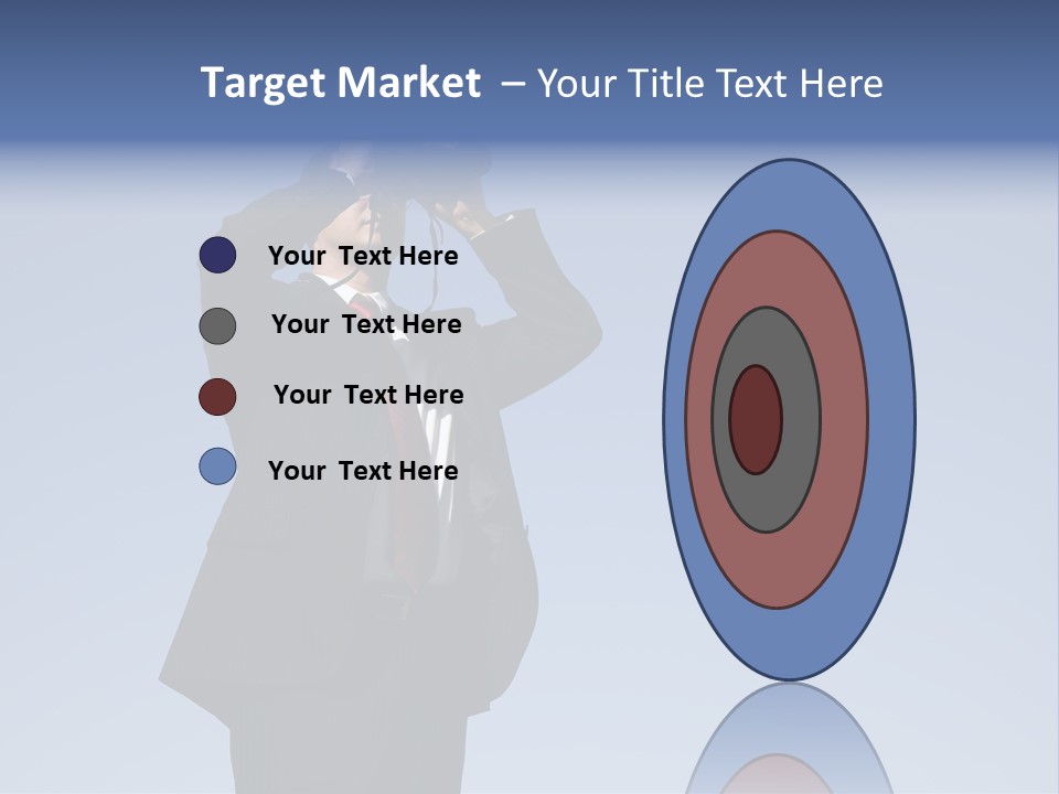 Businessman Looking Through Binoculars With A Blue Sky As Background PowerPoint Template