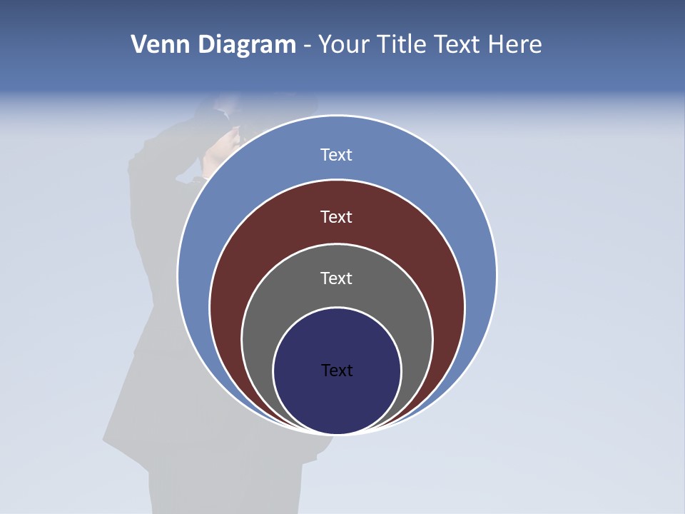 Businessman Looking Through Binoculars With A Blue Sky As Background PowerPoint Template