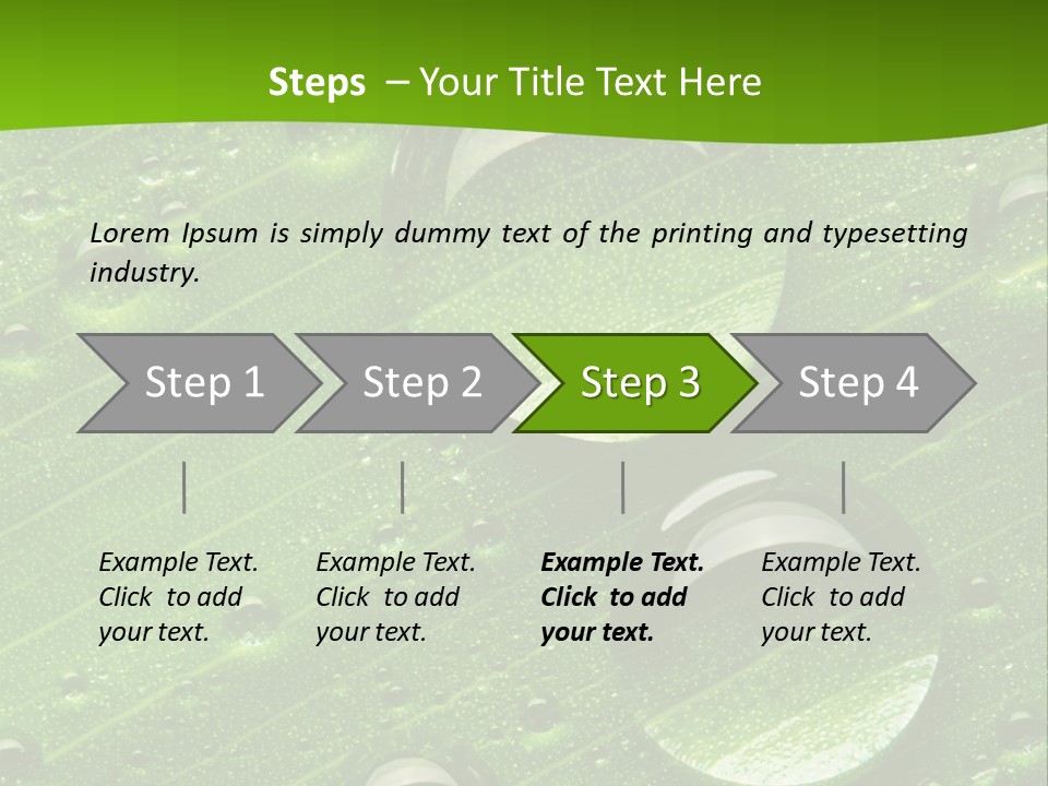 Water Drops On Fresh Green Leaf, Isolated On White PowerPoint Template