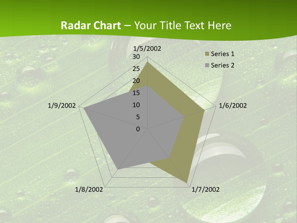 Water Drops On Fresh Green Leaf, Isolated On White PowerPoint Template