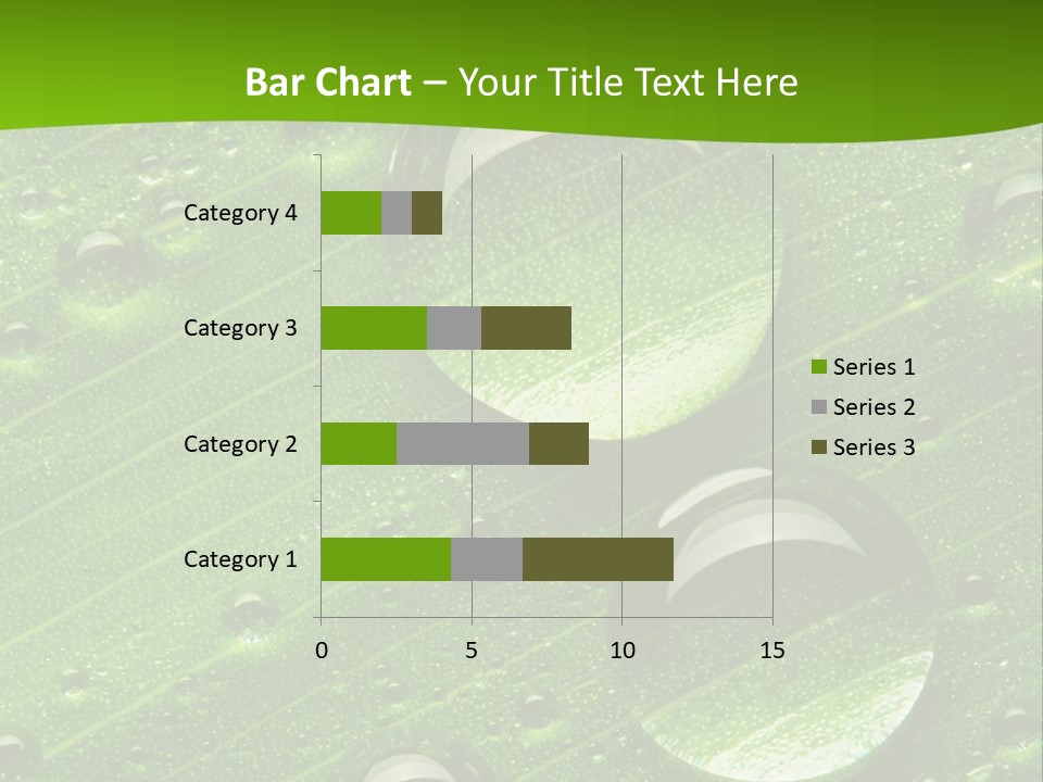 Water Drops On Fresh Green Leaf, Isolated On White PowerPoint Template