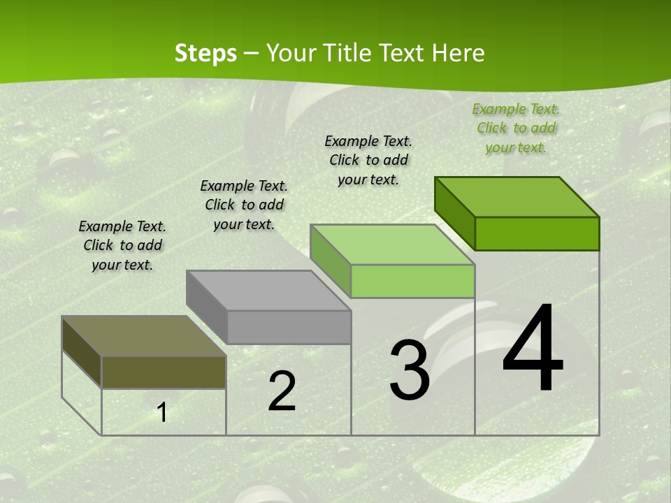 Water Drops On Fresh Green Leaf, Isolated On White PowerPoint Template