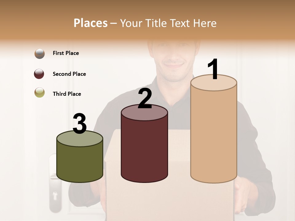 Friendly Postman Having A Packet For You PowerPoint Template